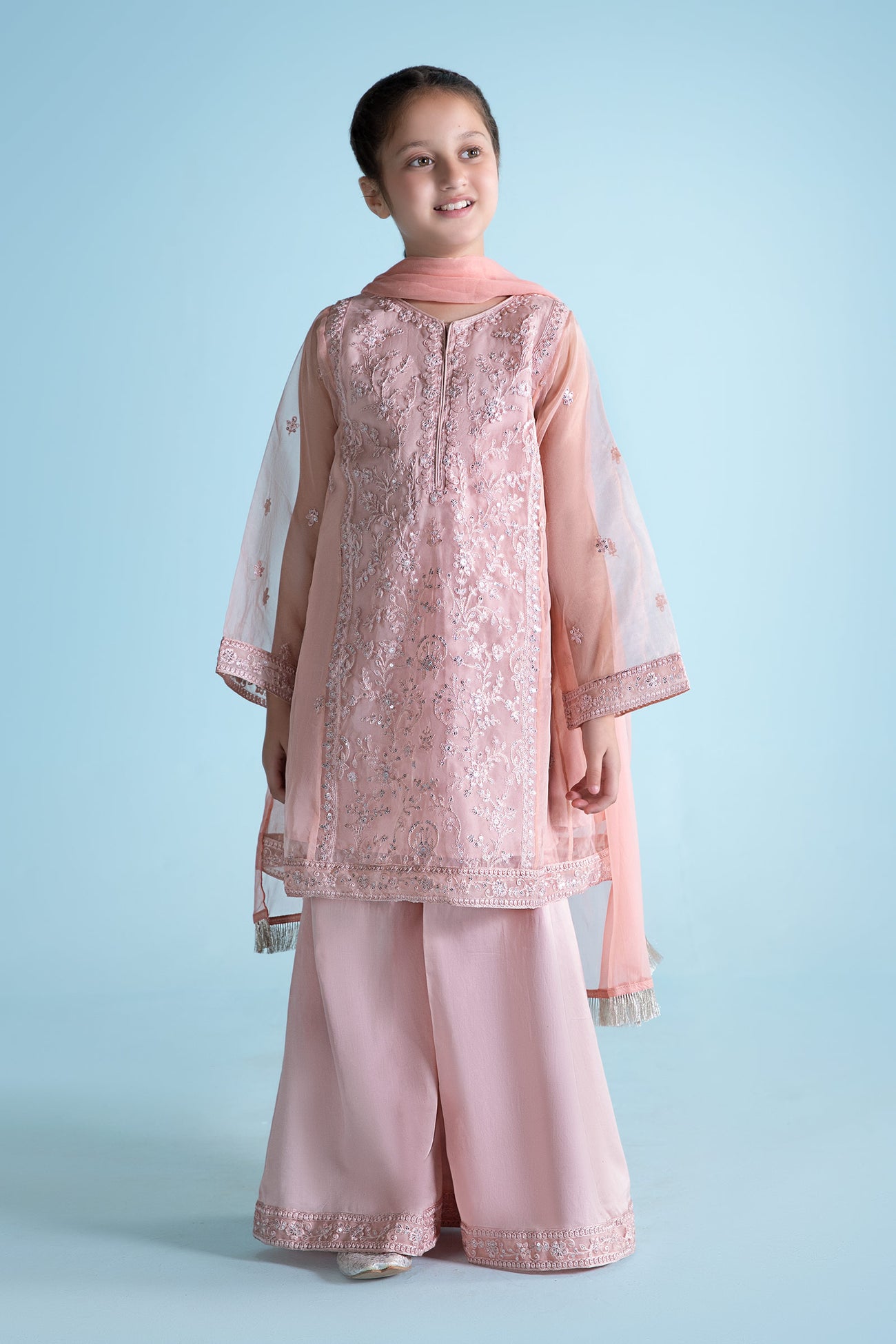 3 Piece Embroidered Organza Suit