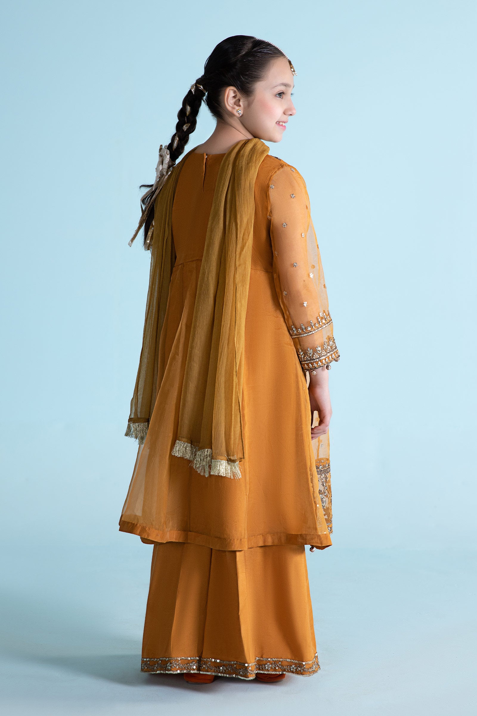 3 Piece Embroidered Organza Suit