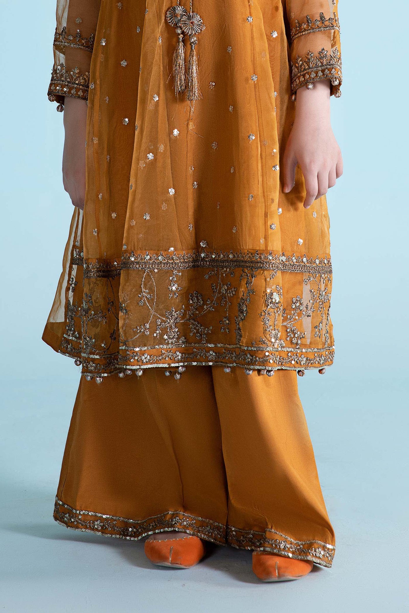 3 Piece Embroidered Organza Suit