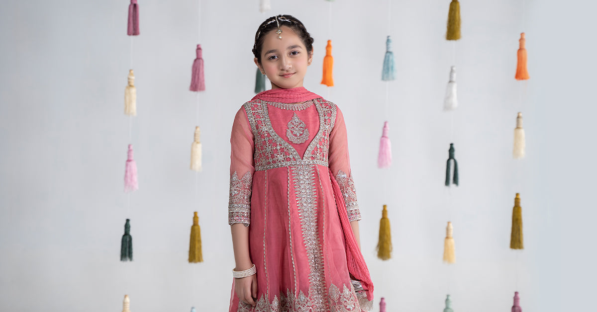 3 Piece Embroidered Organza Suit