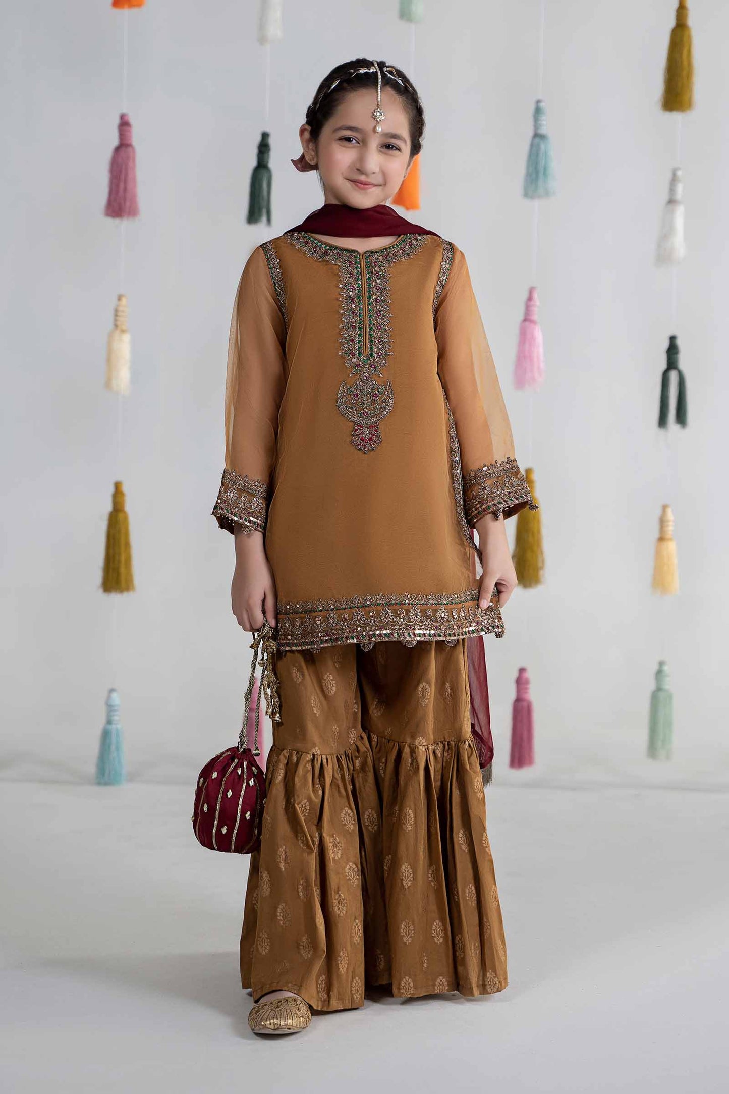 3 Piece Embroidered Organza Suit