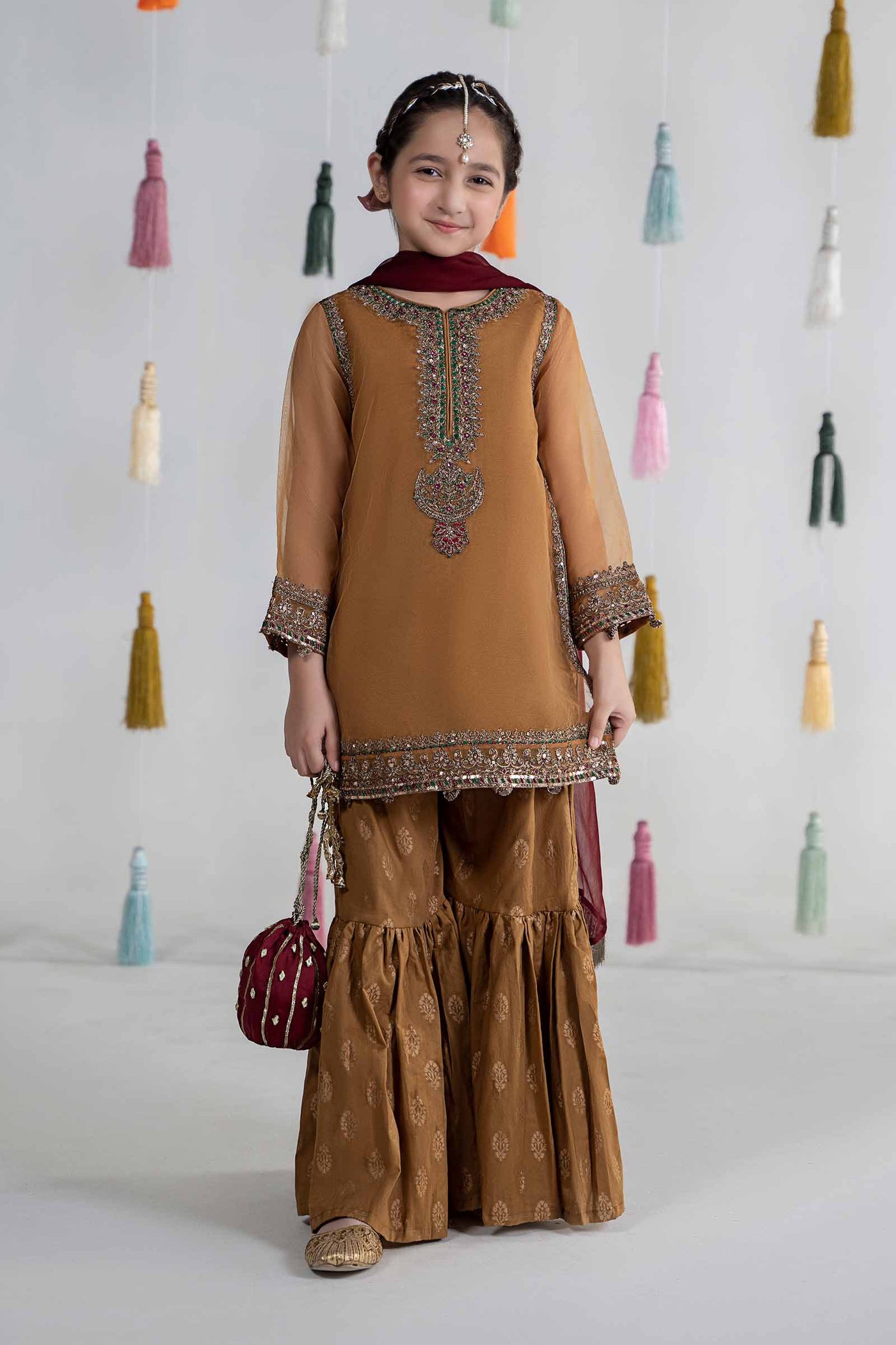 3 Piece Embroidered Organza Suit