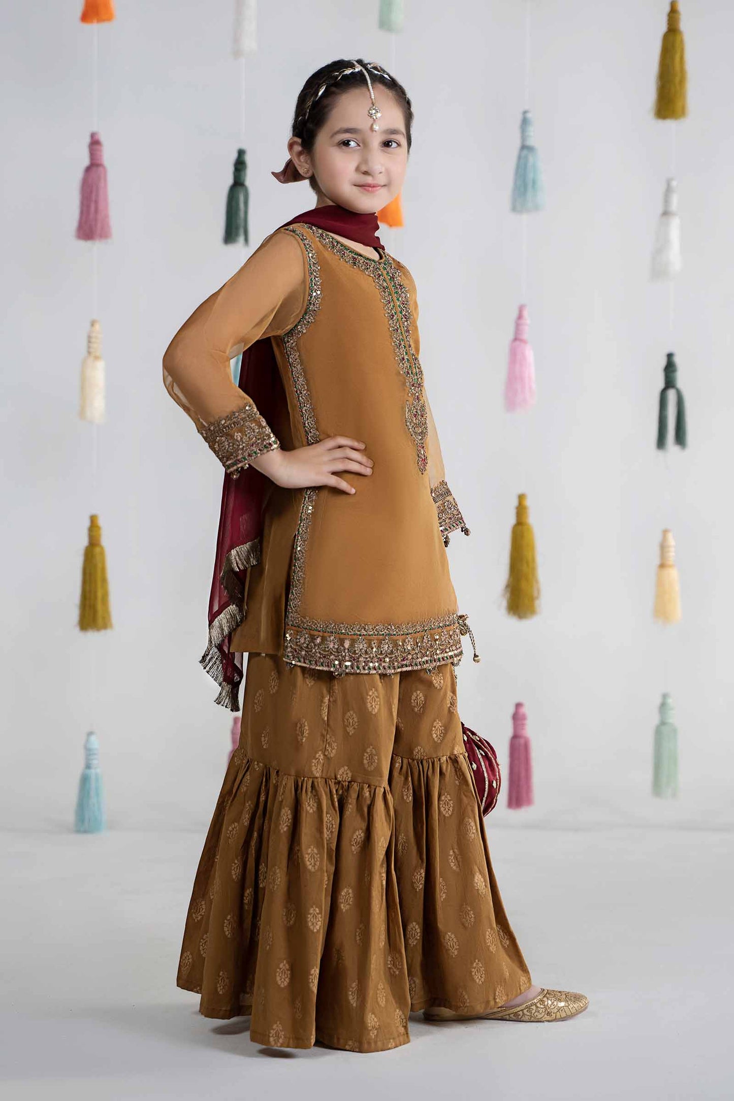 3 Piece Embroidered Organza Suit