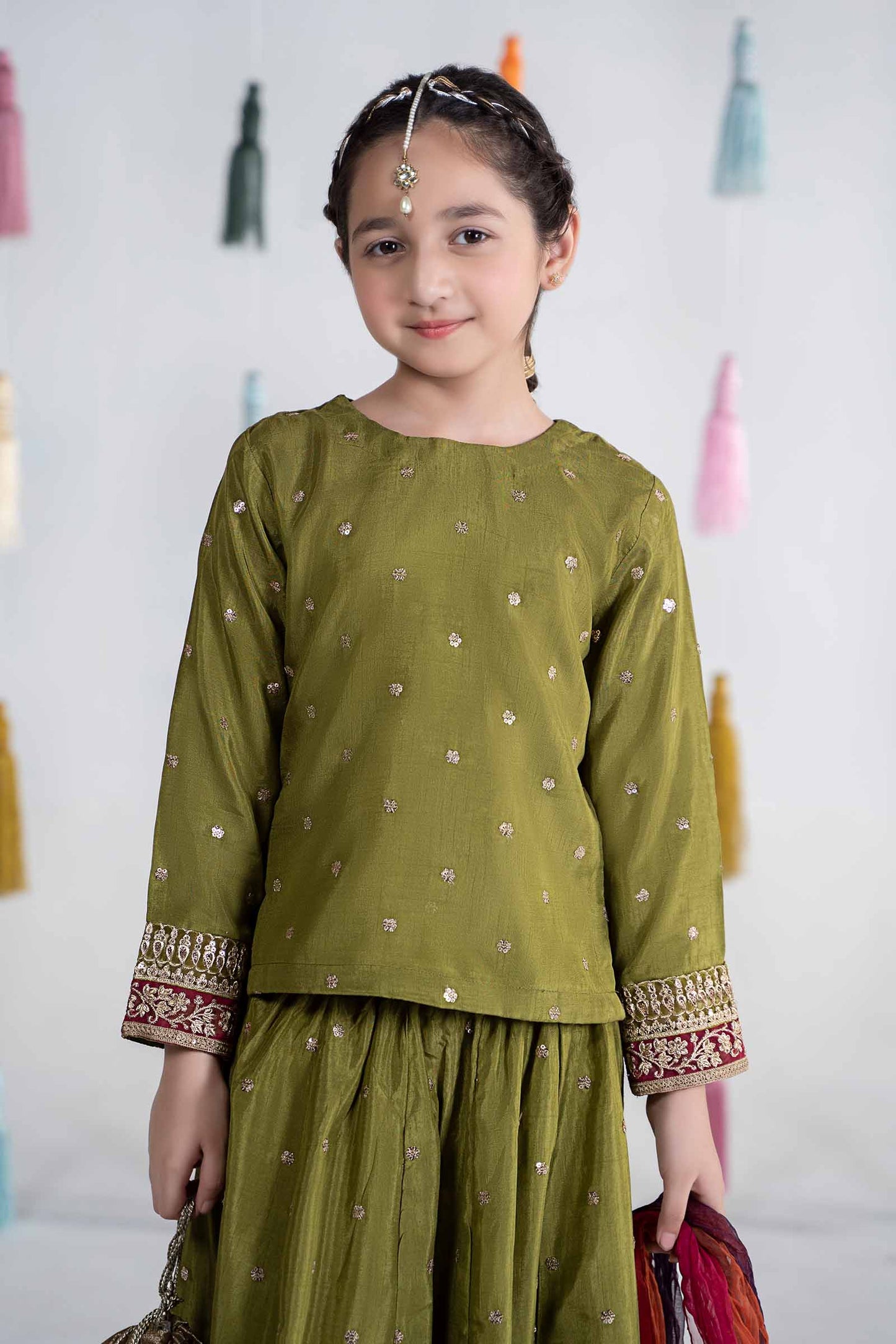 3 Piece Embroidered Bamber Raw Silk Suit