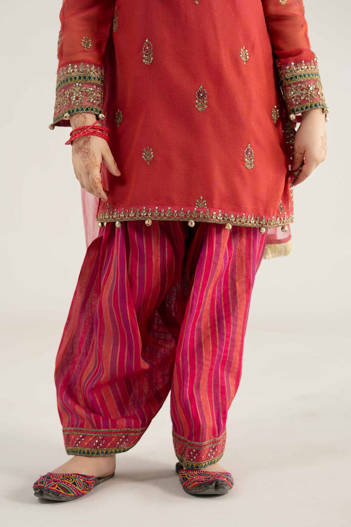 3 Piece Embroidered Khadi Net Suit