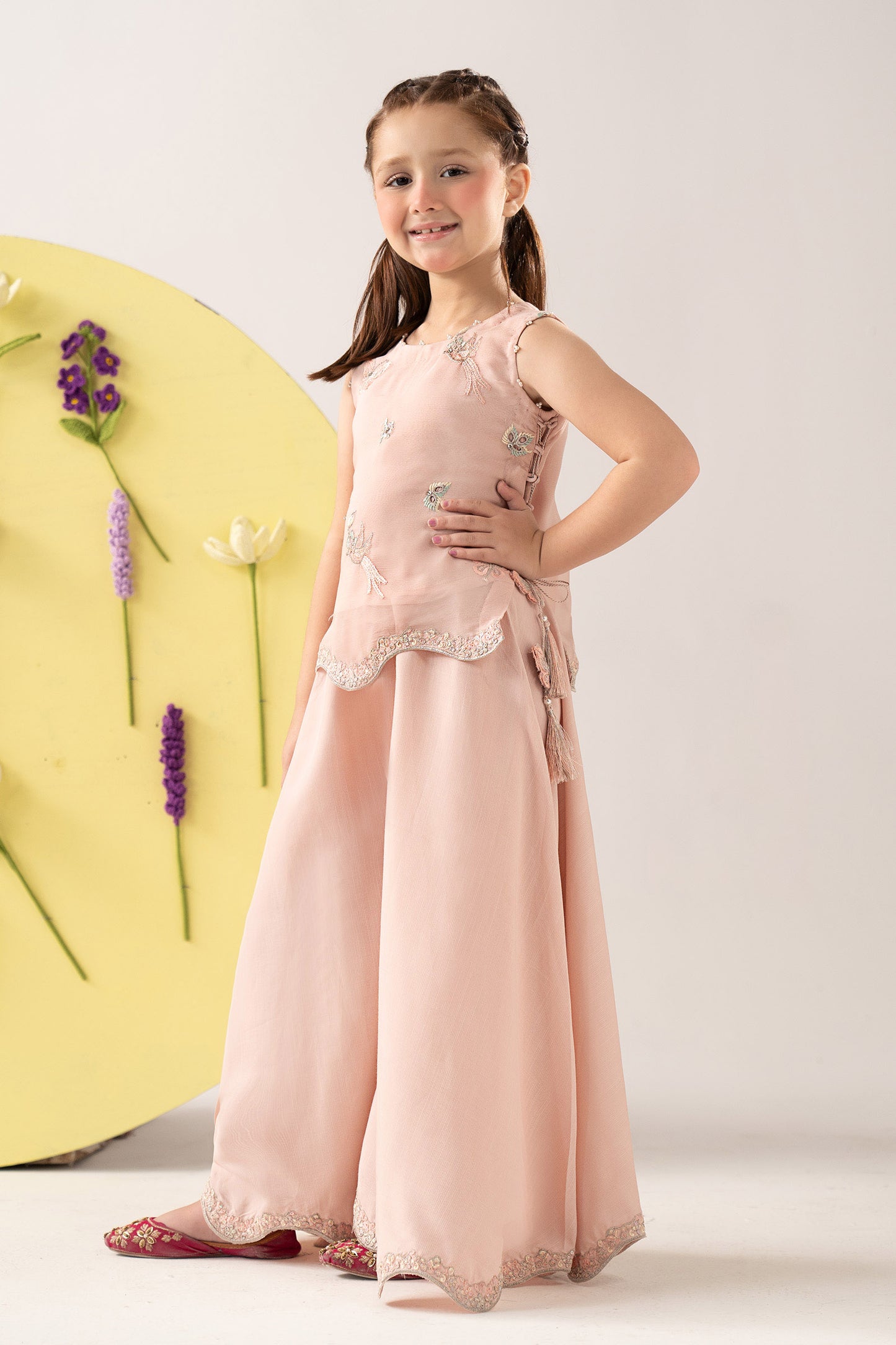 2 Piece Embroidered Chiffon Suit