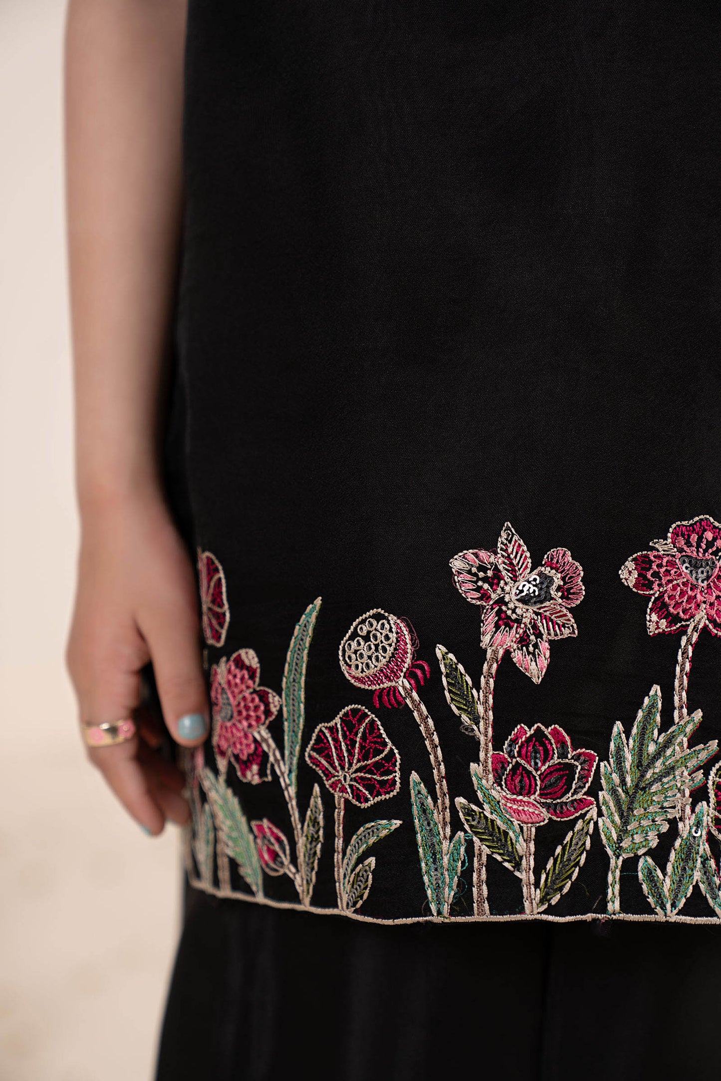 2 Piece Embroidered Organza Suit