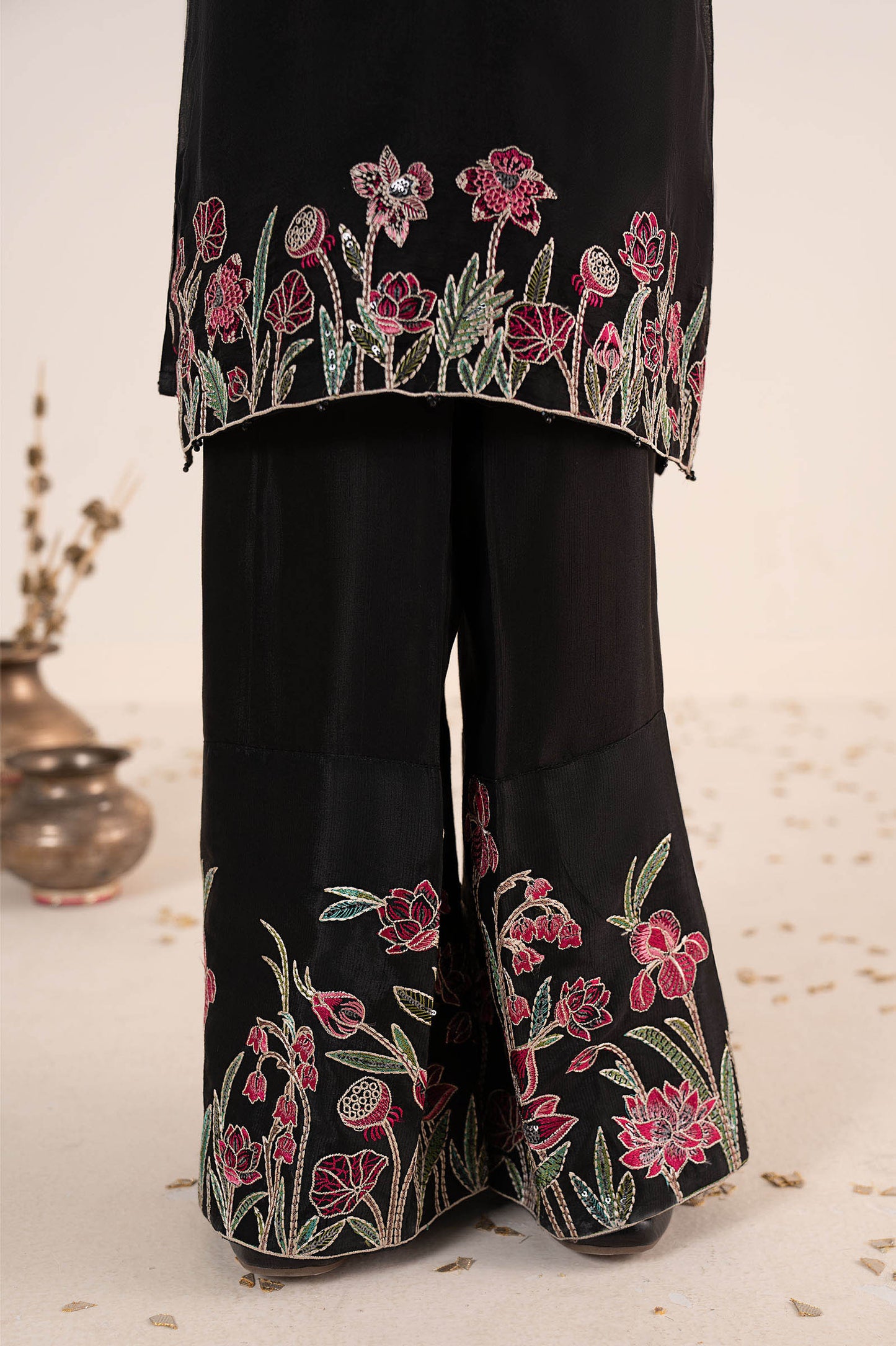 2 Piece Embroidered Organza Suit