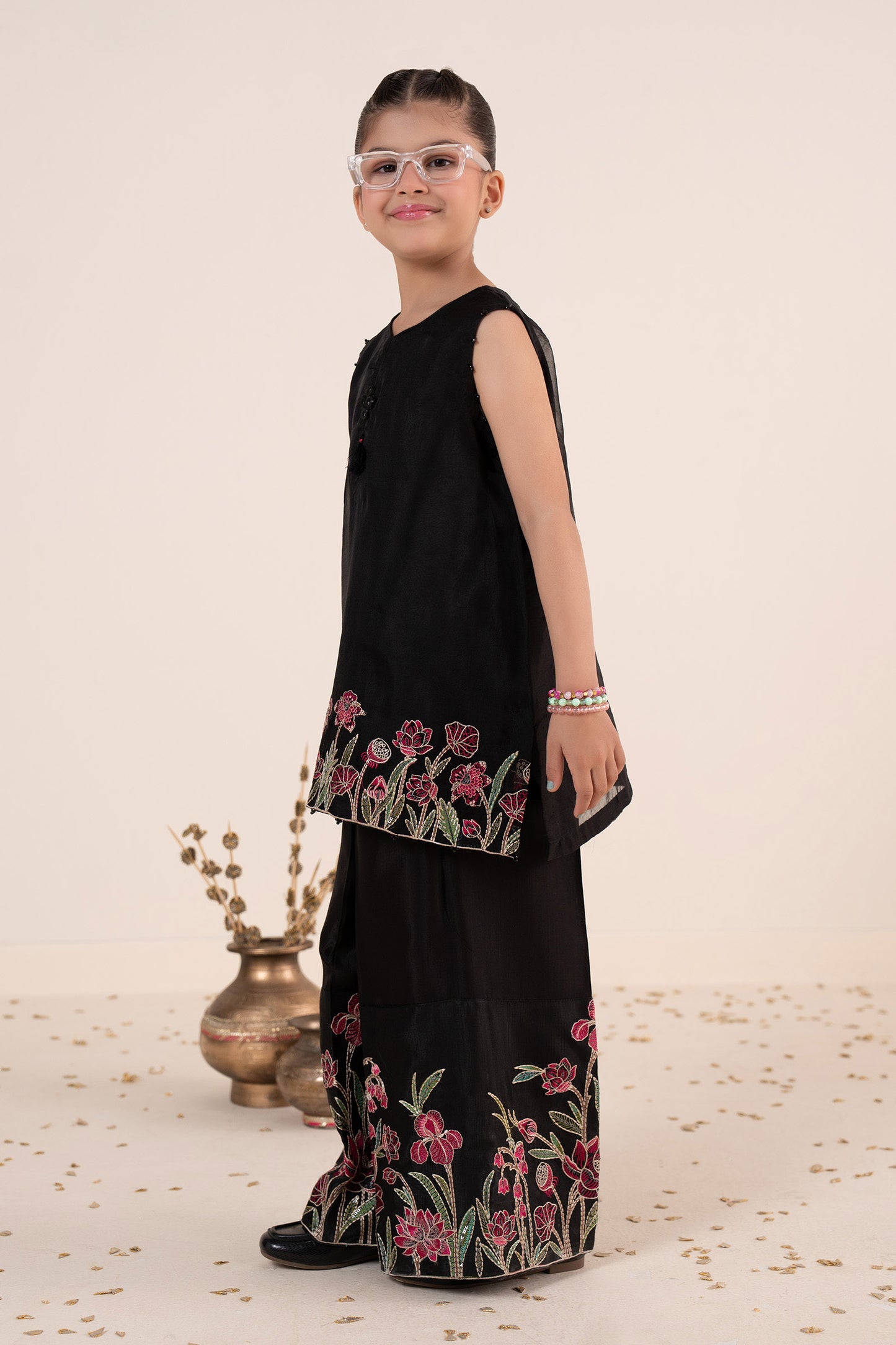 2 Piece Embroidered Organza Suit