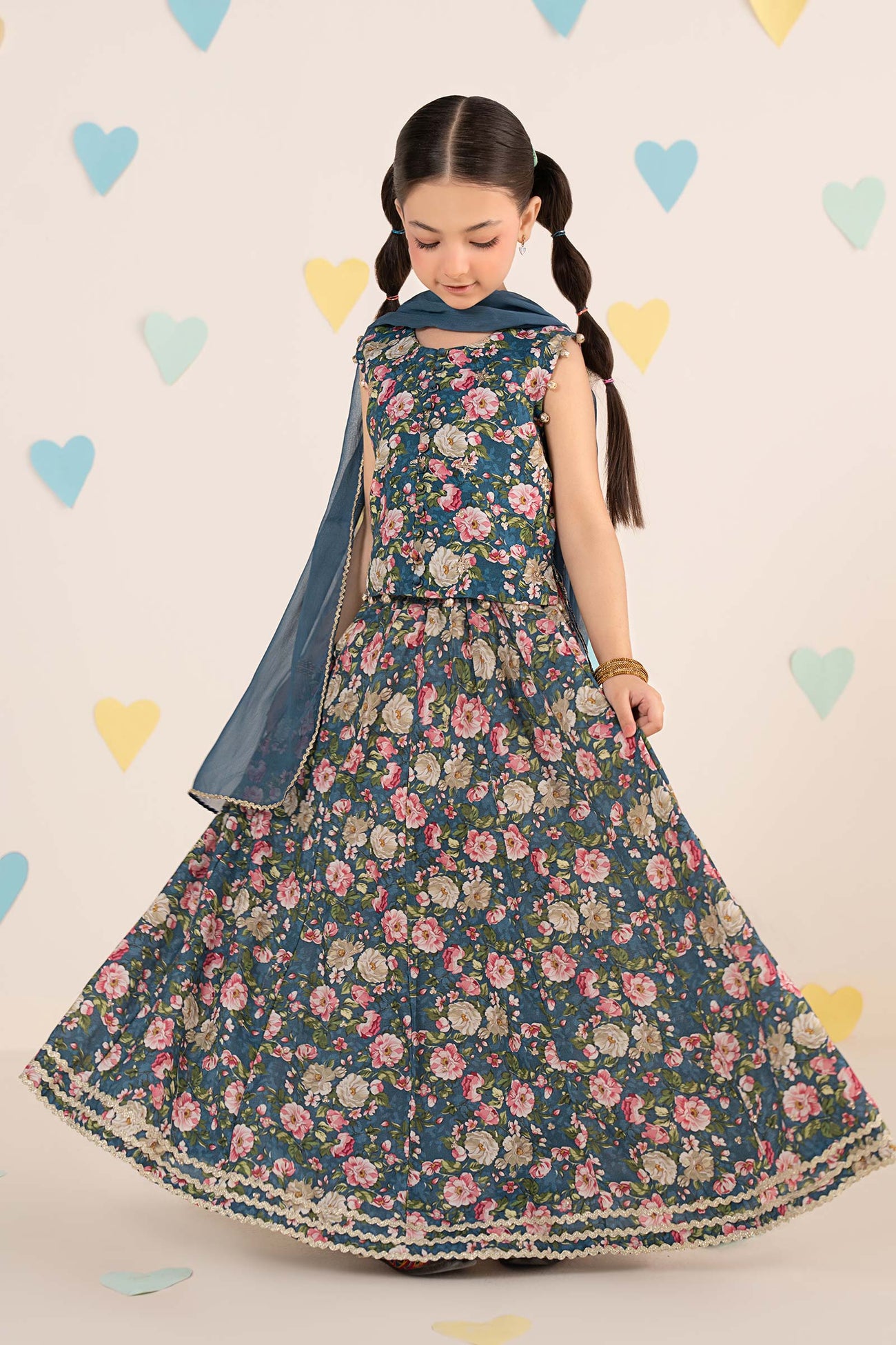 3 Piece Embroidered Raw Silk Suit