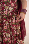 3 Piece Embroidered Raw Silk Suit