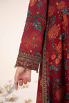 3 Piece Embroidered Raw Silk Suit