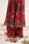 3 Piece Embroidered Raw Silk Suit