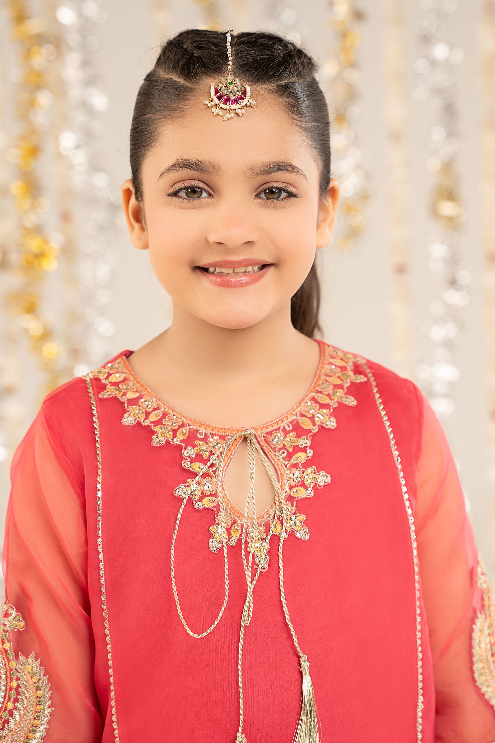 2 Piece Embroidered Organza Suit
