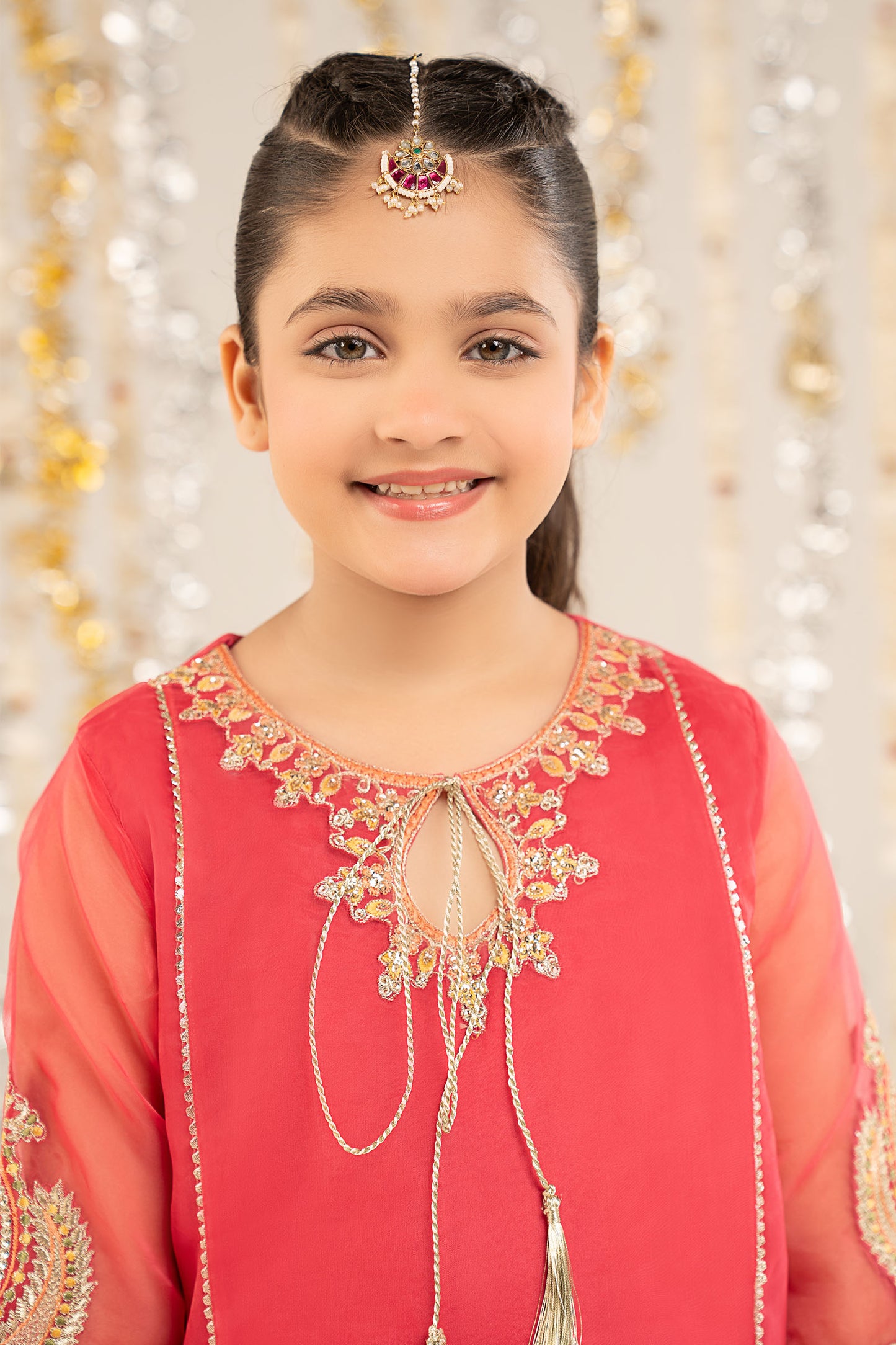 2 Piece Embroidered Organza Suit