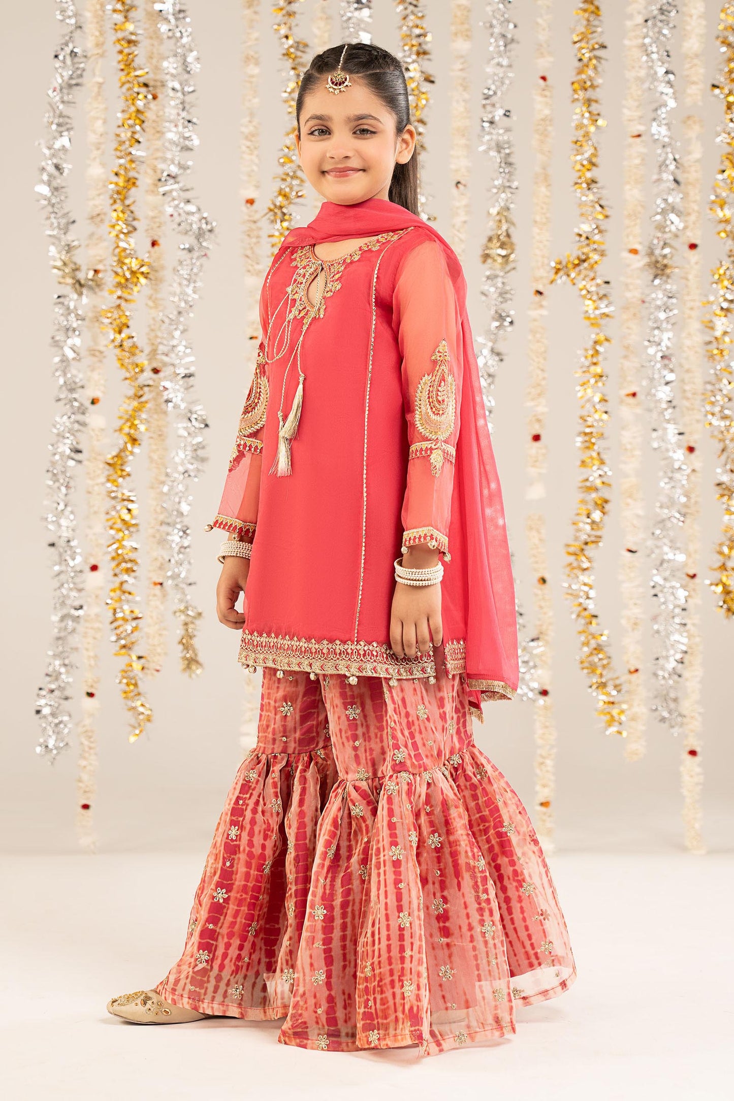 2 Piece Embroidered Organza Suit