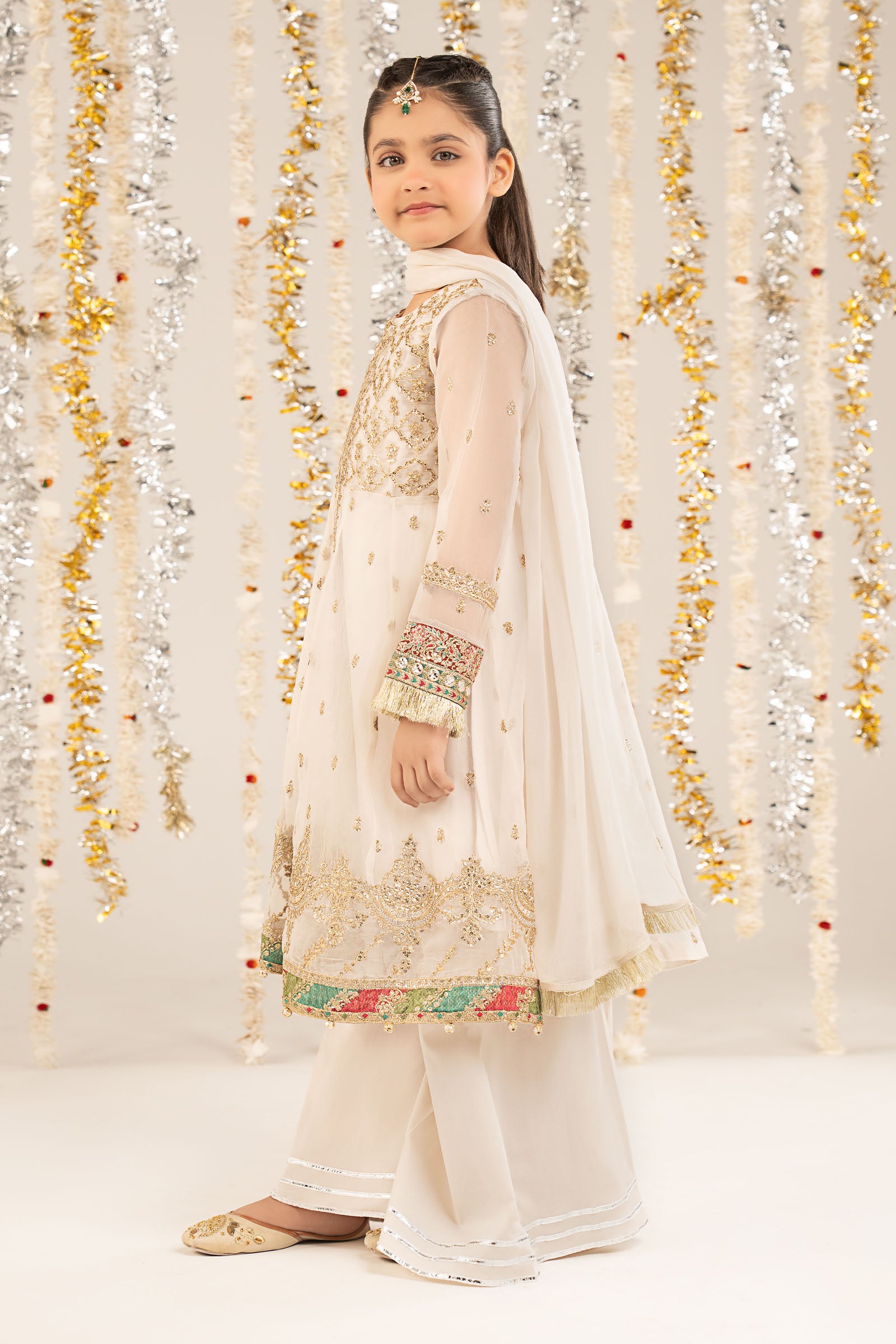 2 Piece Embroidered Organza Suit