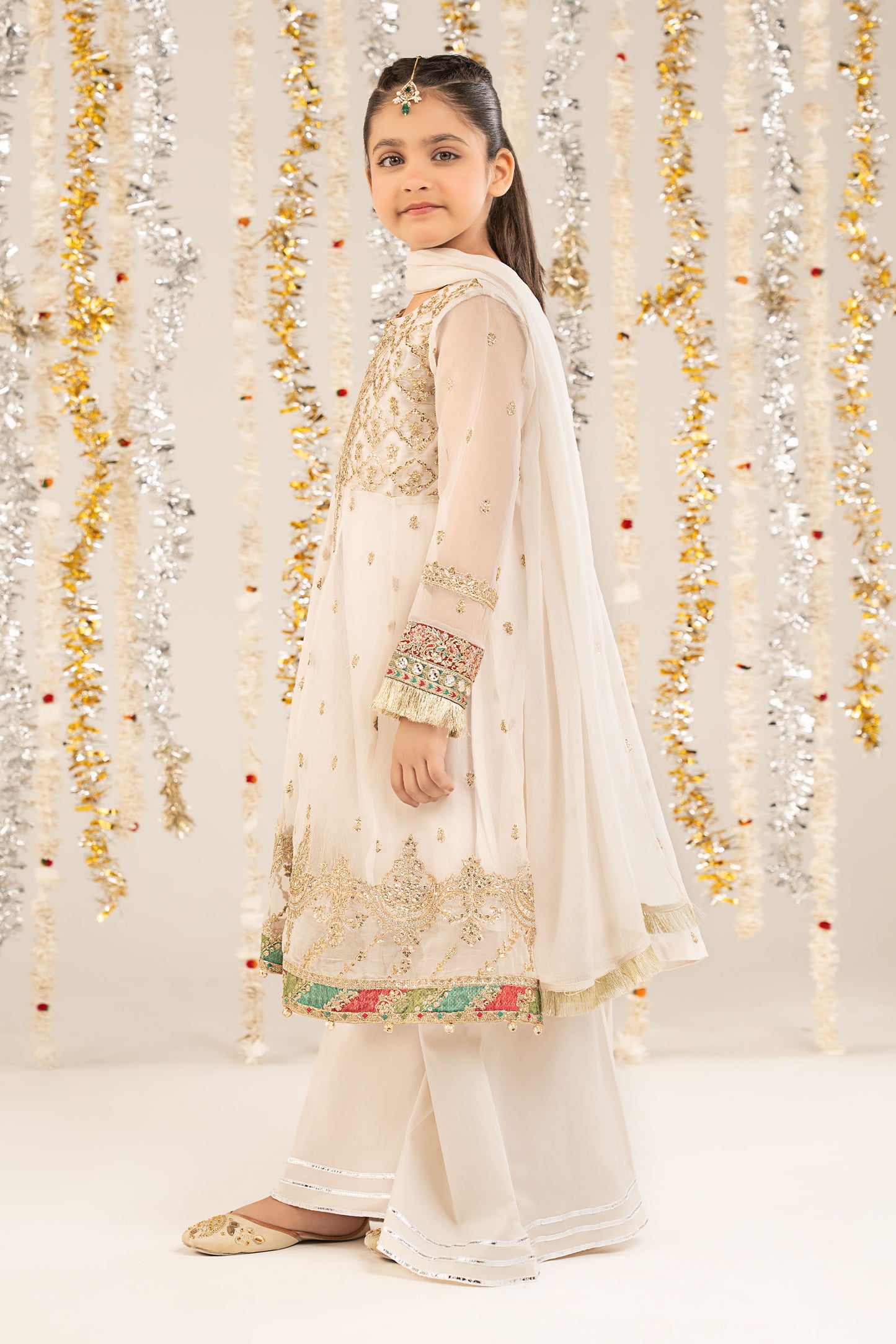 2 Piece Embroidered Organza Suit