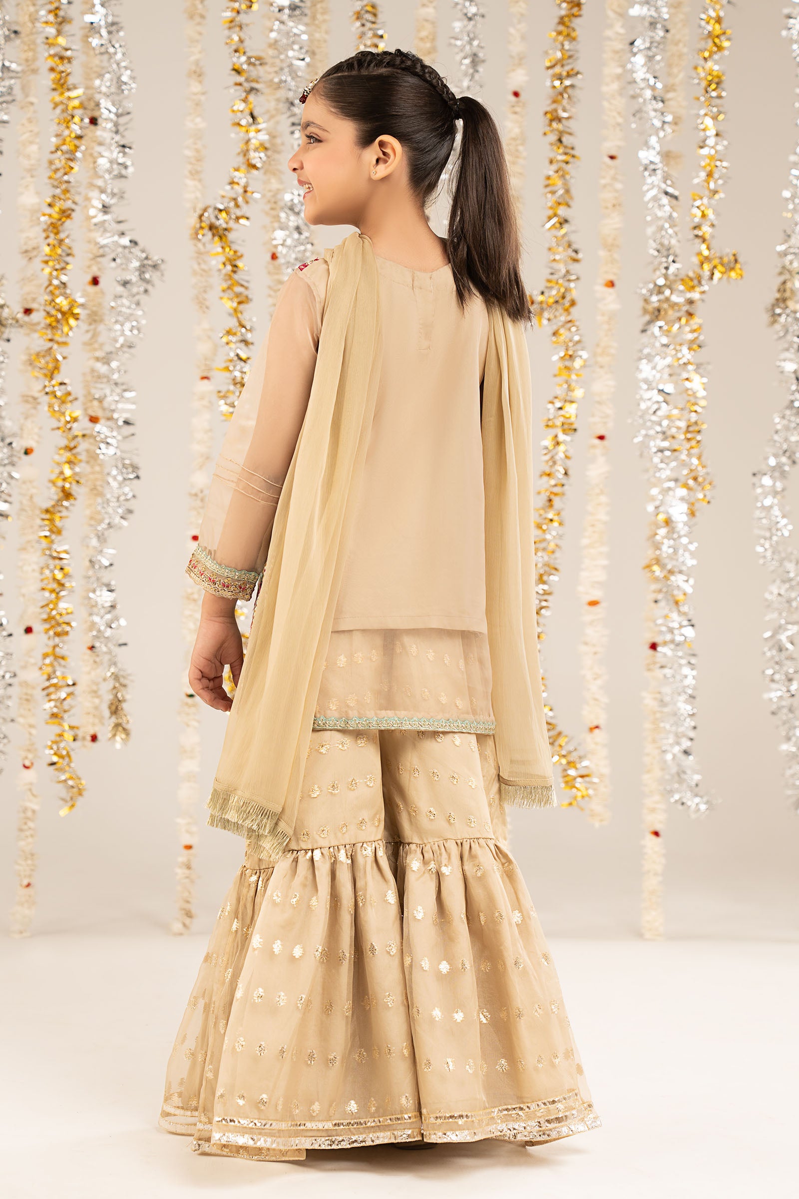 2 Piece Embroidered Organza Suit