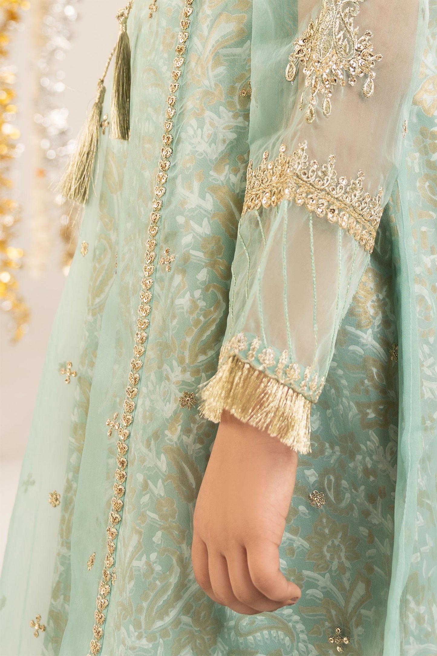 2 Piece Embroidered Organza Suit