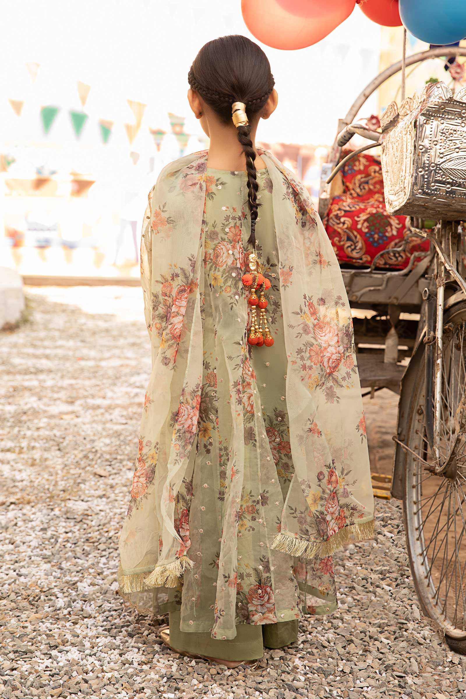 3 Piece Embroidered Organza Suit