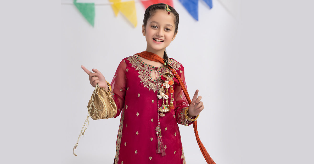3 Piece Embroidered Organza Suit