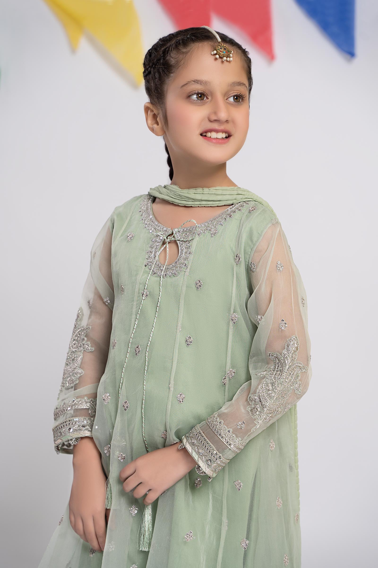 3 Piece Embroidered Organza Suit