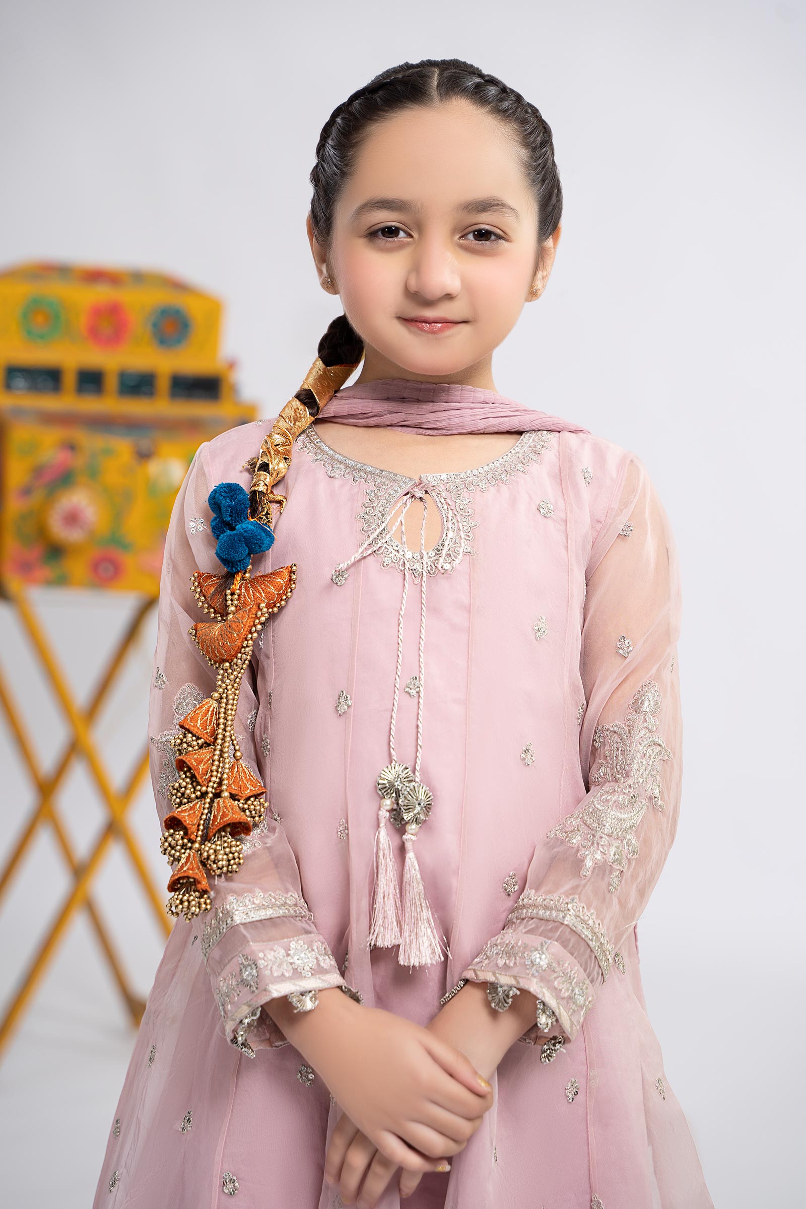 3 Piece Embroidered Organza Suit