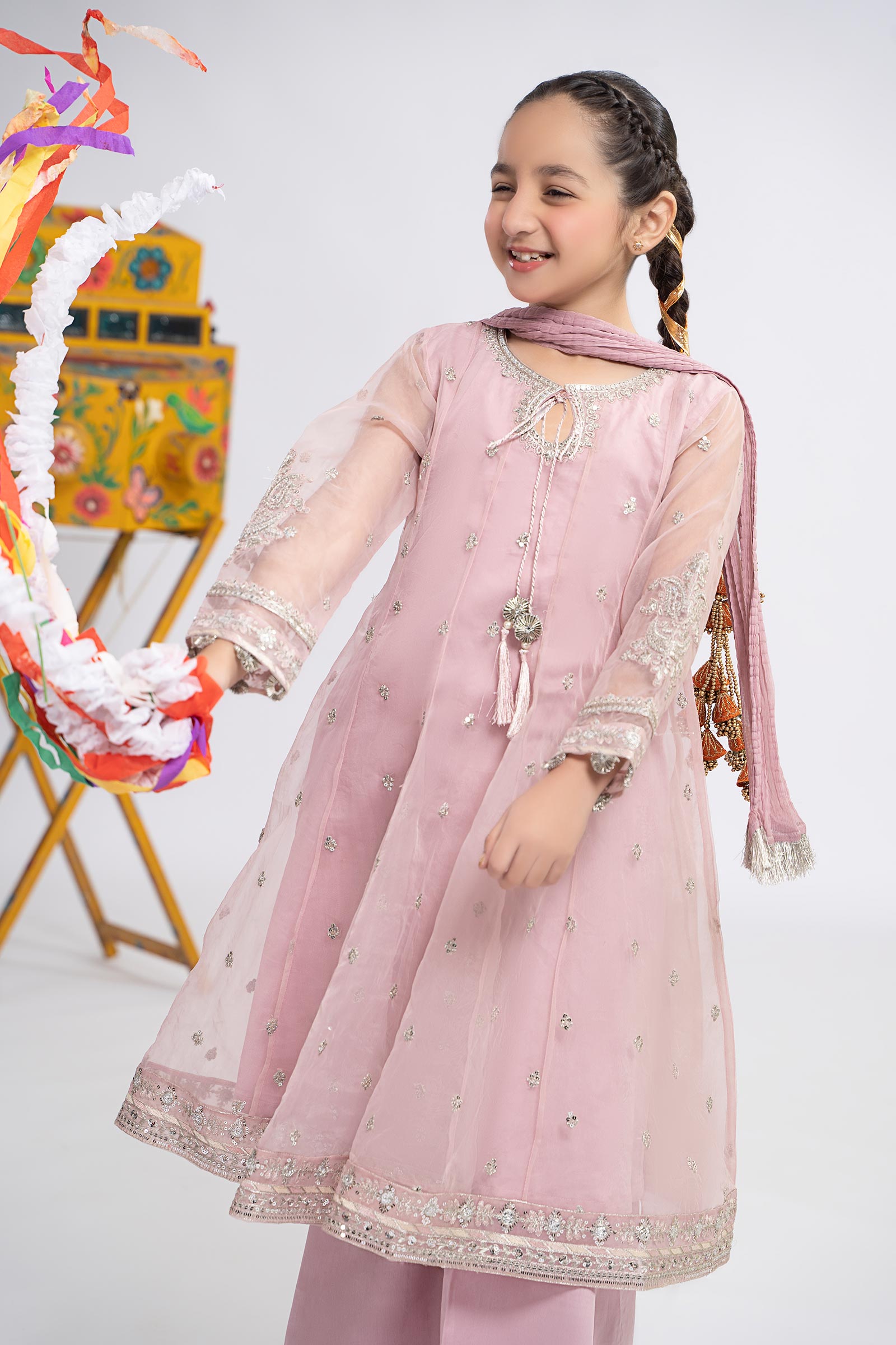 3 Piece Embroidered Organza Suit