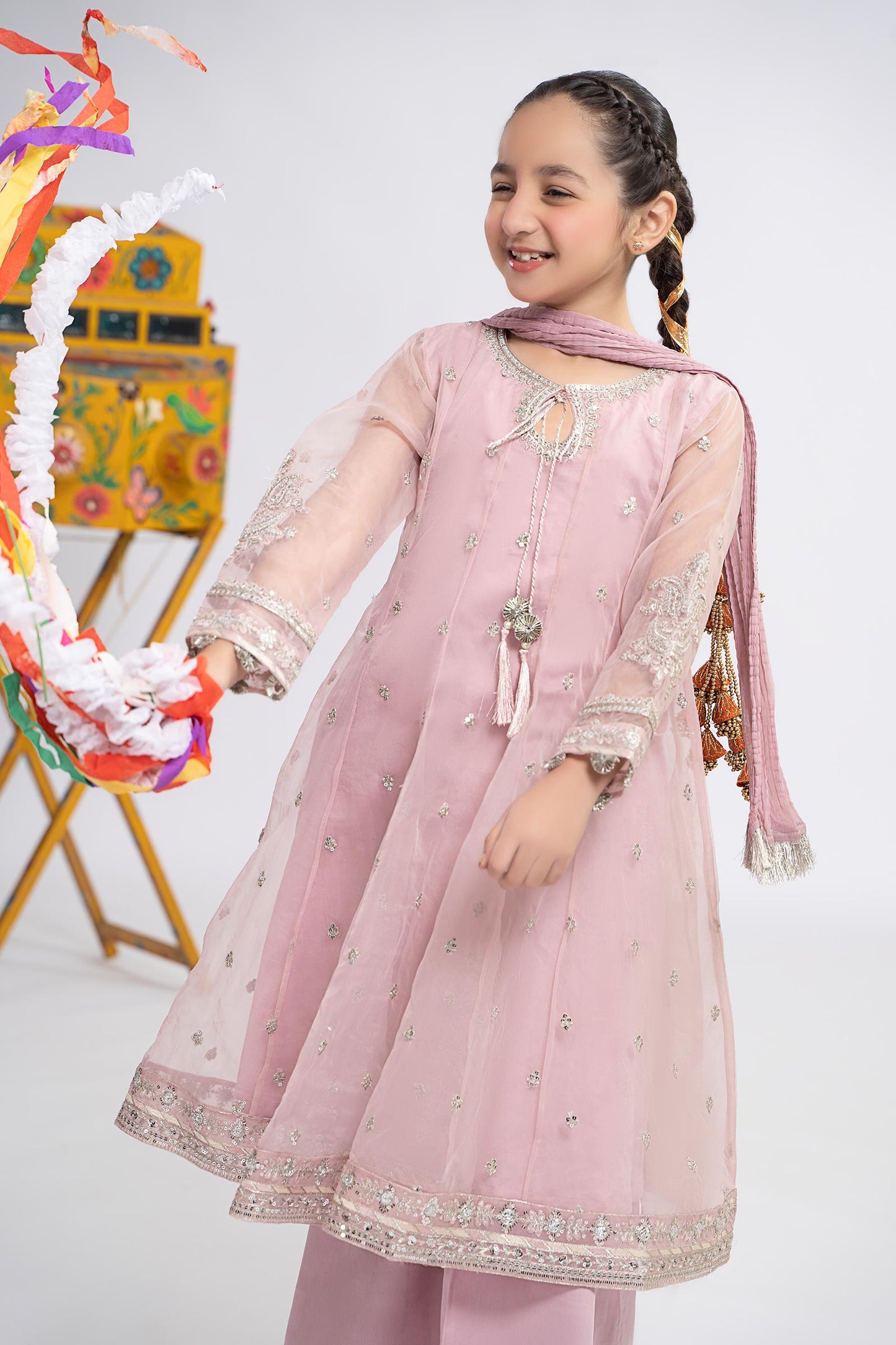 3 Piece Embroidered Organza Suit