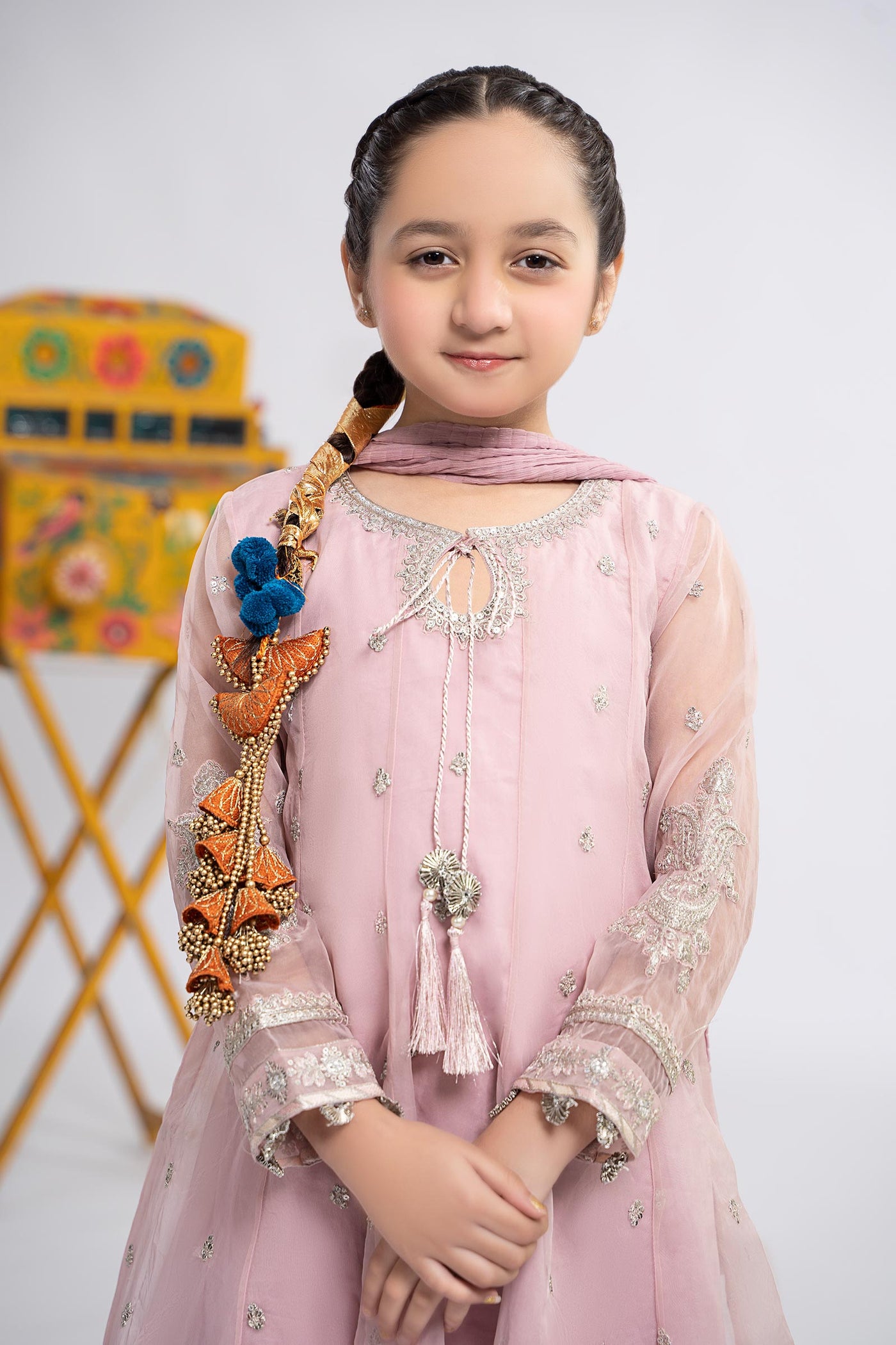 3 Piece Embroidered Organza Suit