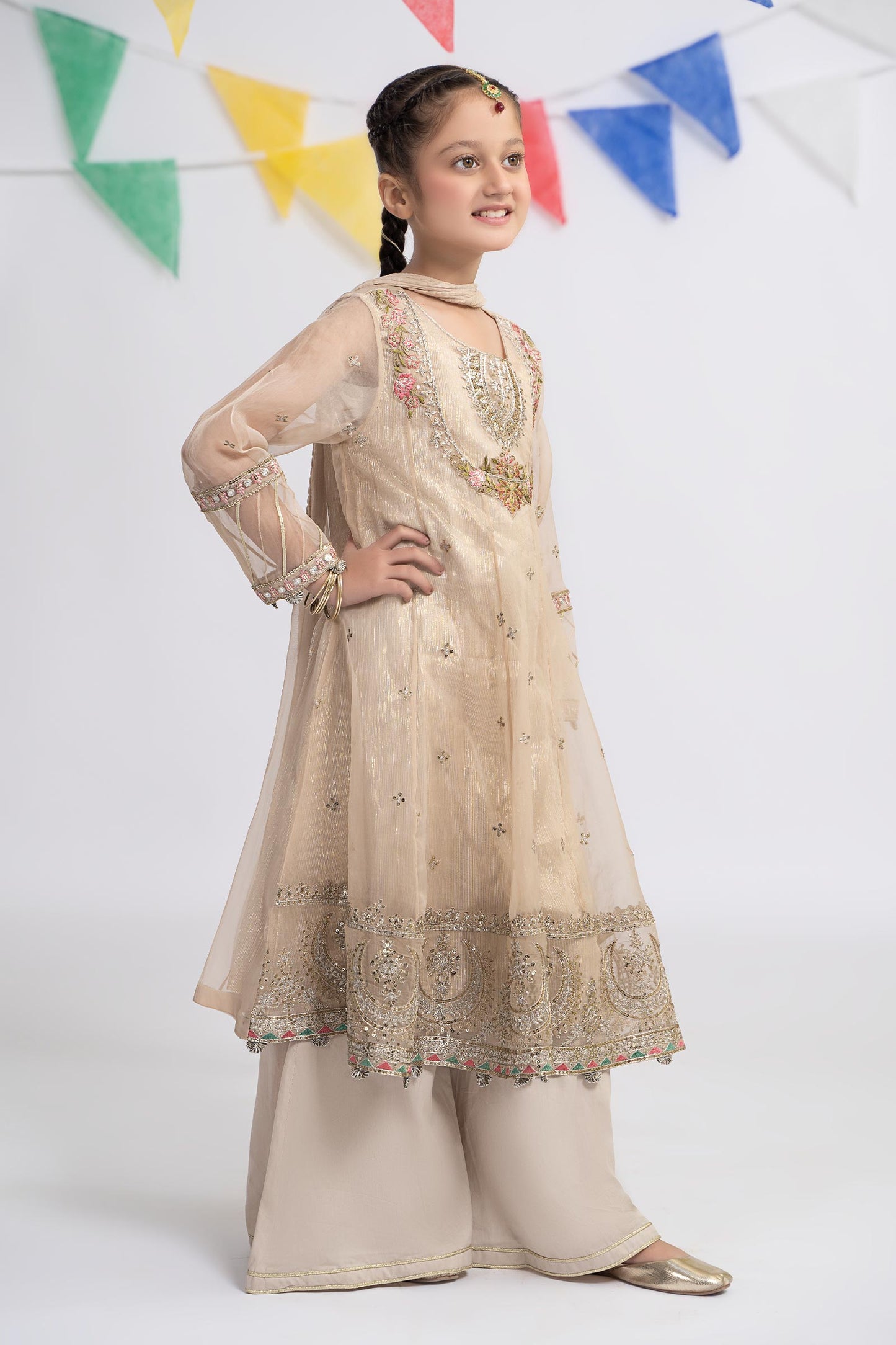 3 Piece Embroidered Organza Suit