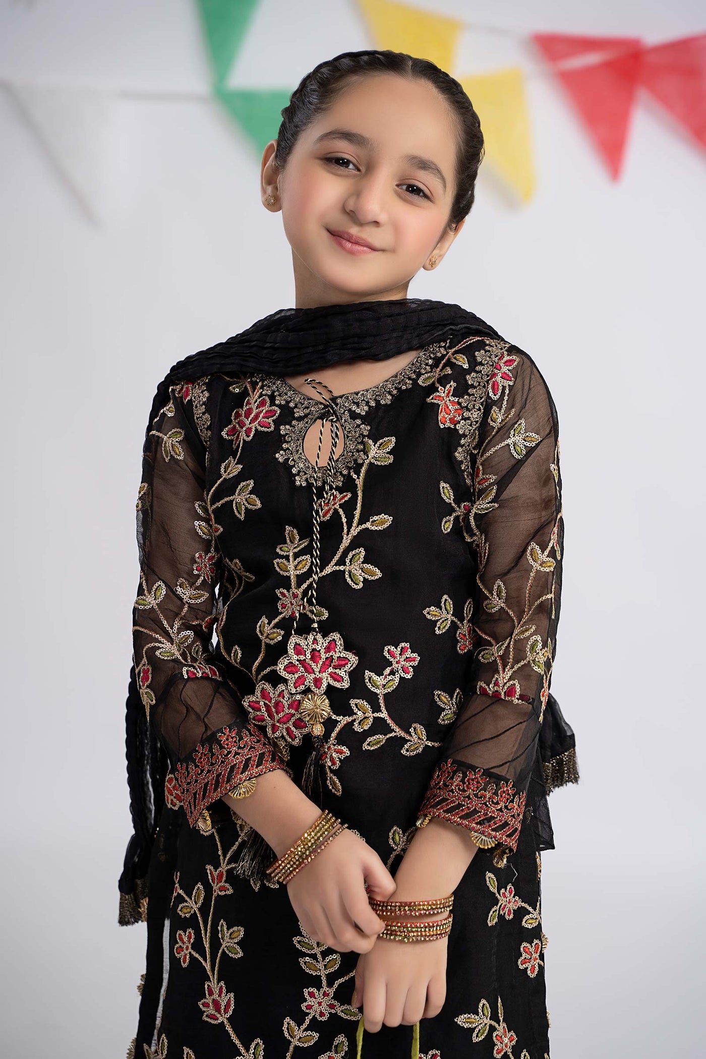 3 Piece Embroidered Organza Suit