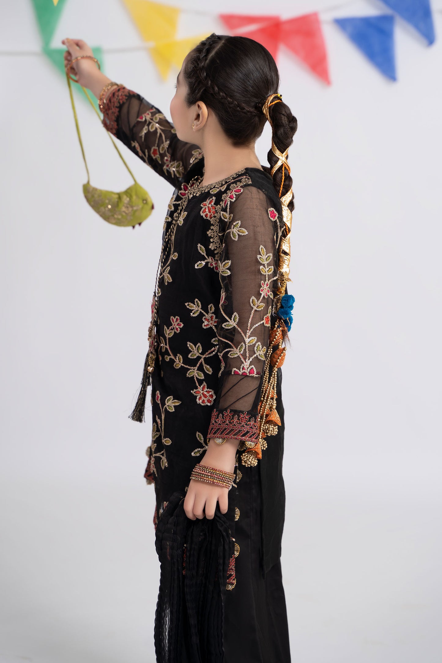 3 Piece Embroidered Organza Suit