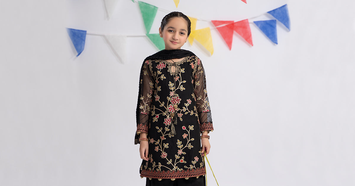 3 Piece Embroidered Organza Suit