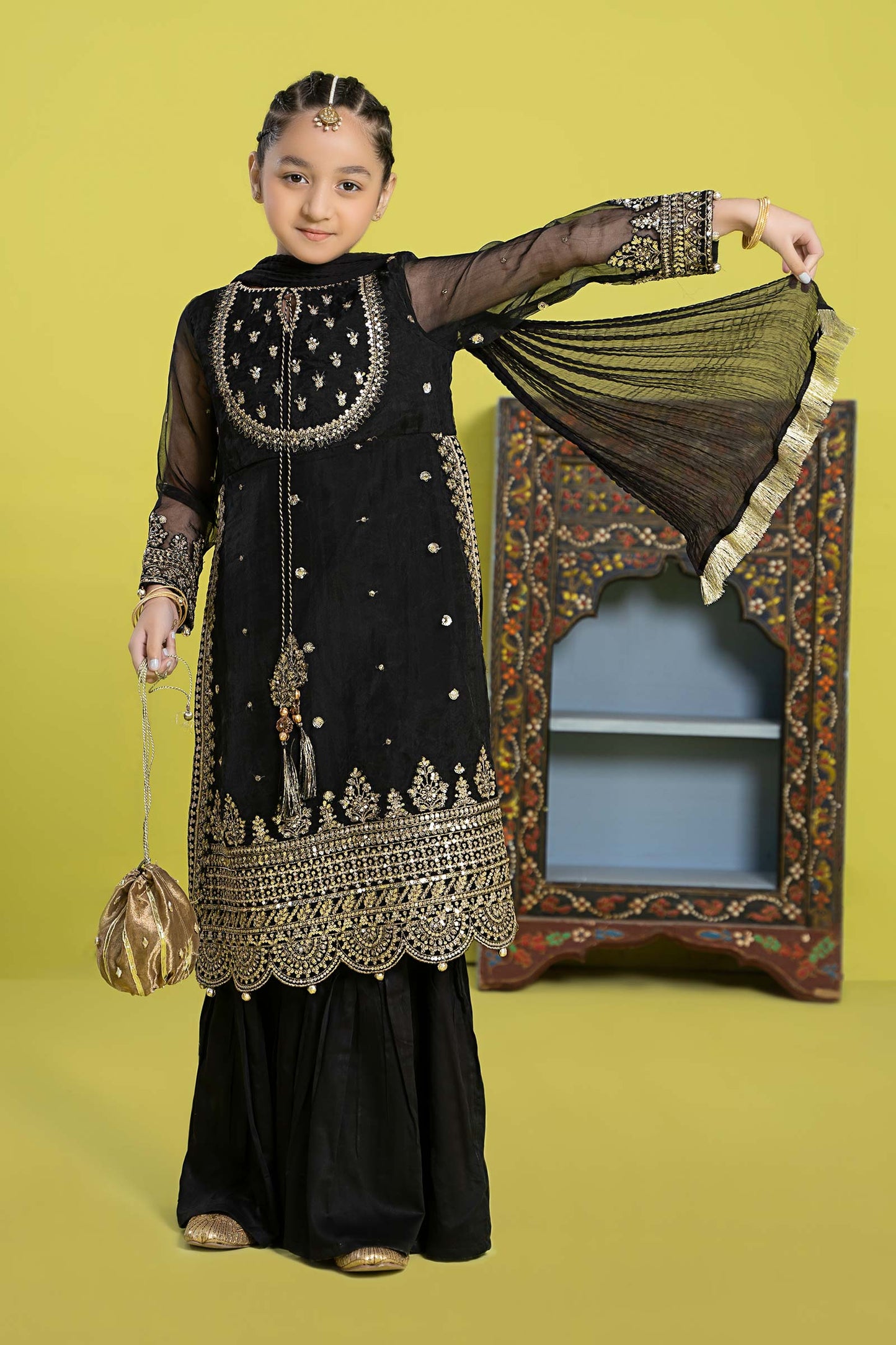 3 Piece Embroidered Organza Suit