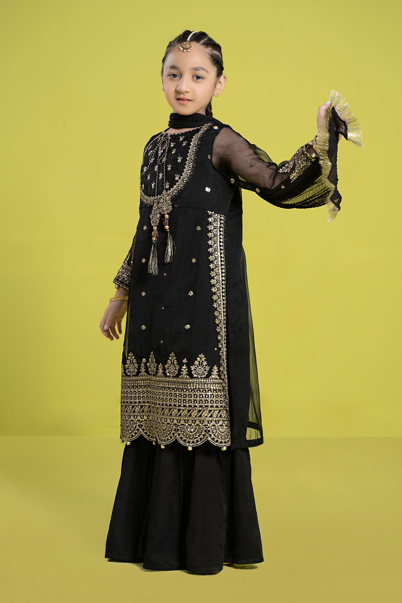 3 Piece Embroidered Organza Suit