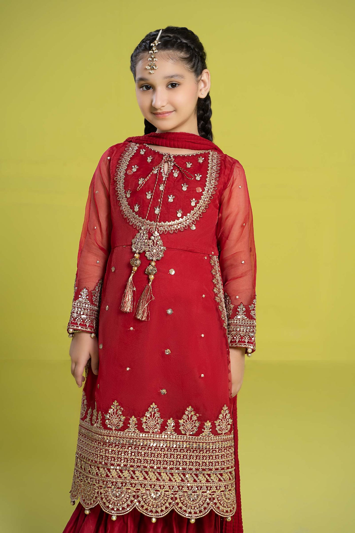 3 Piece Embroidered Organza Suit