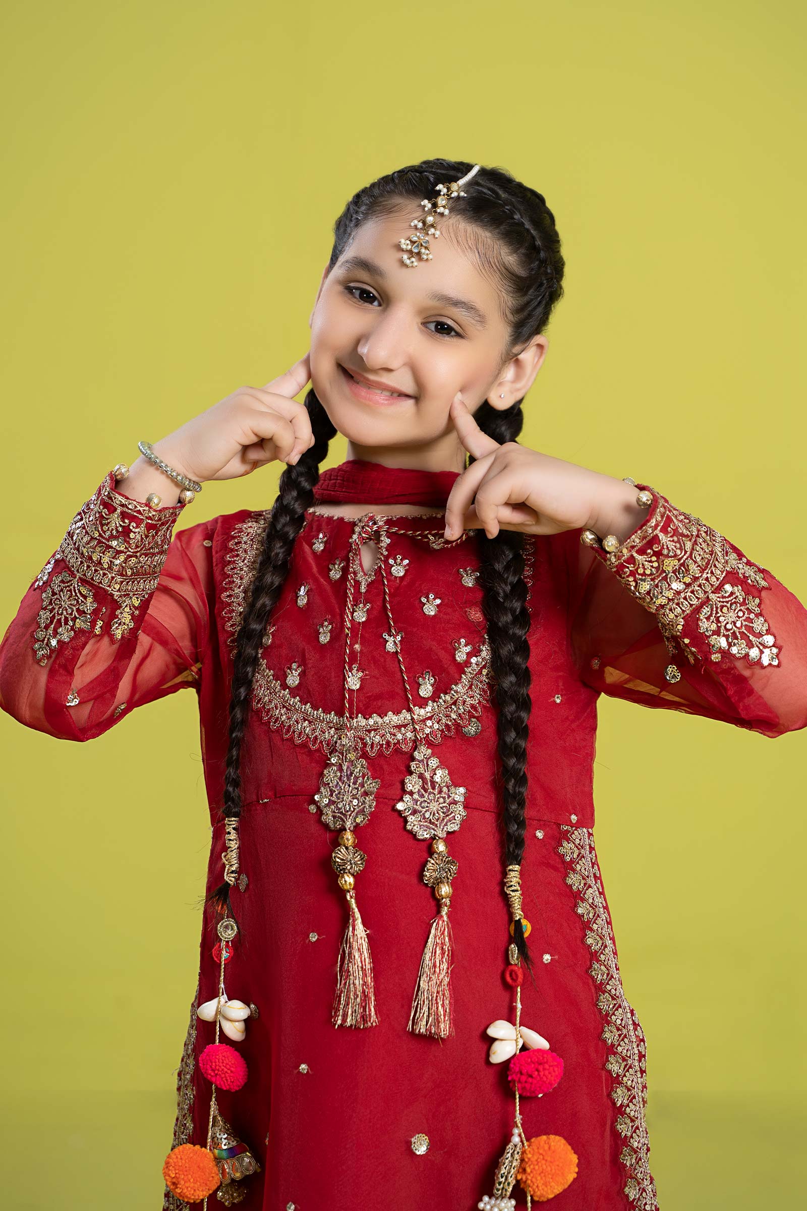 3 Piece Embroidered Organza Suit