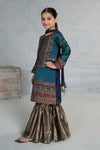 3 Piece Embroidered Raw Silk Suit