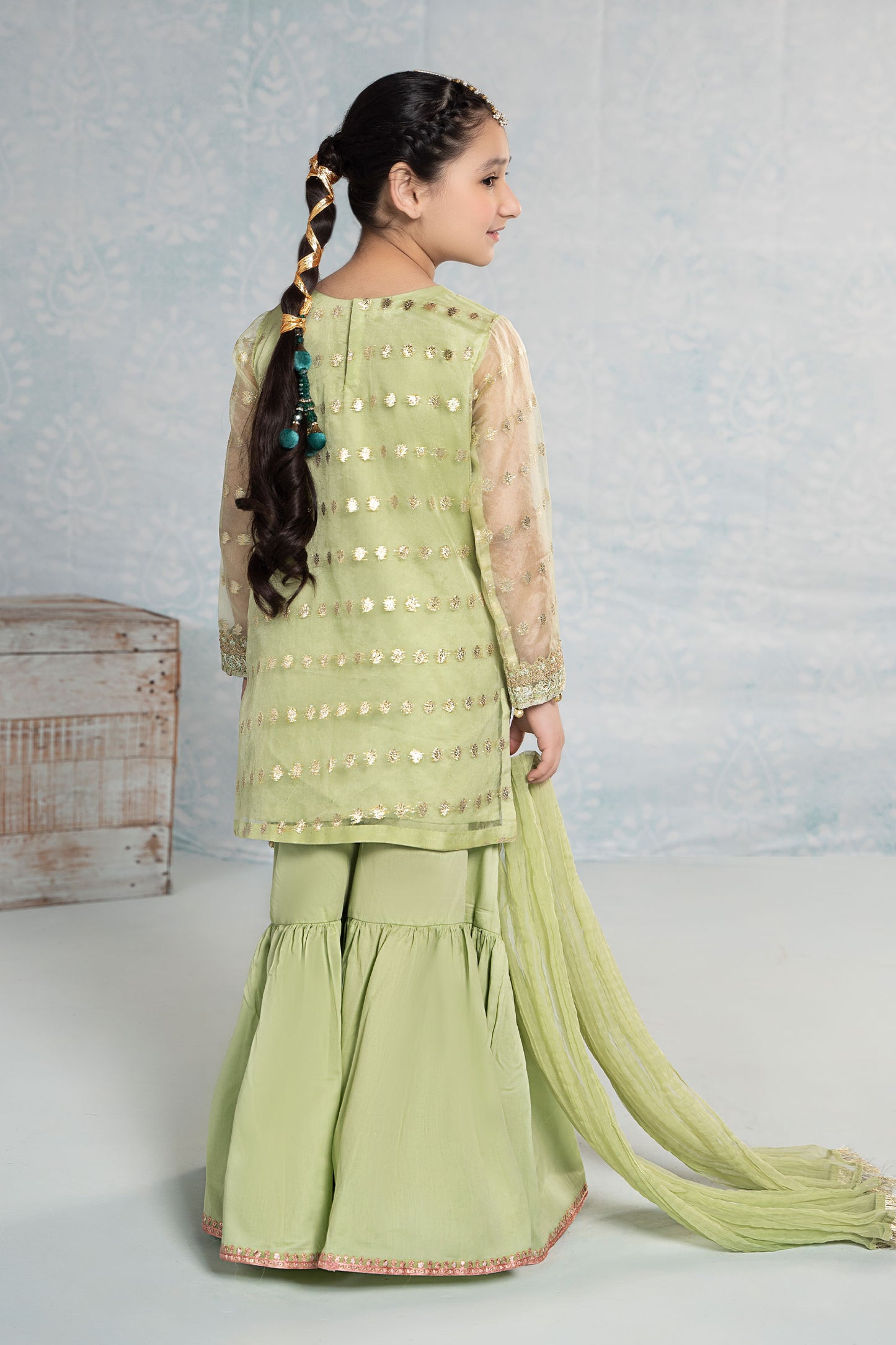 3 Piece Embroidered Organza Suit