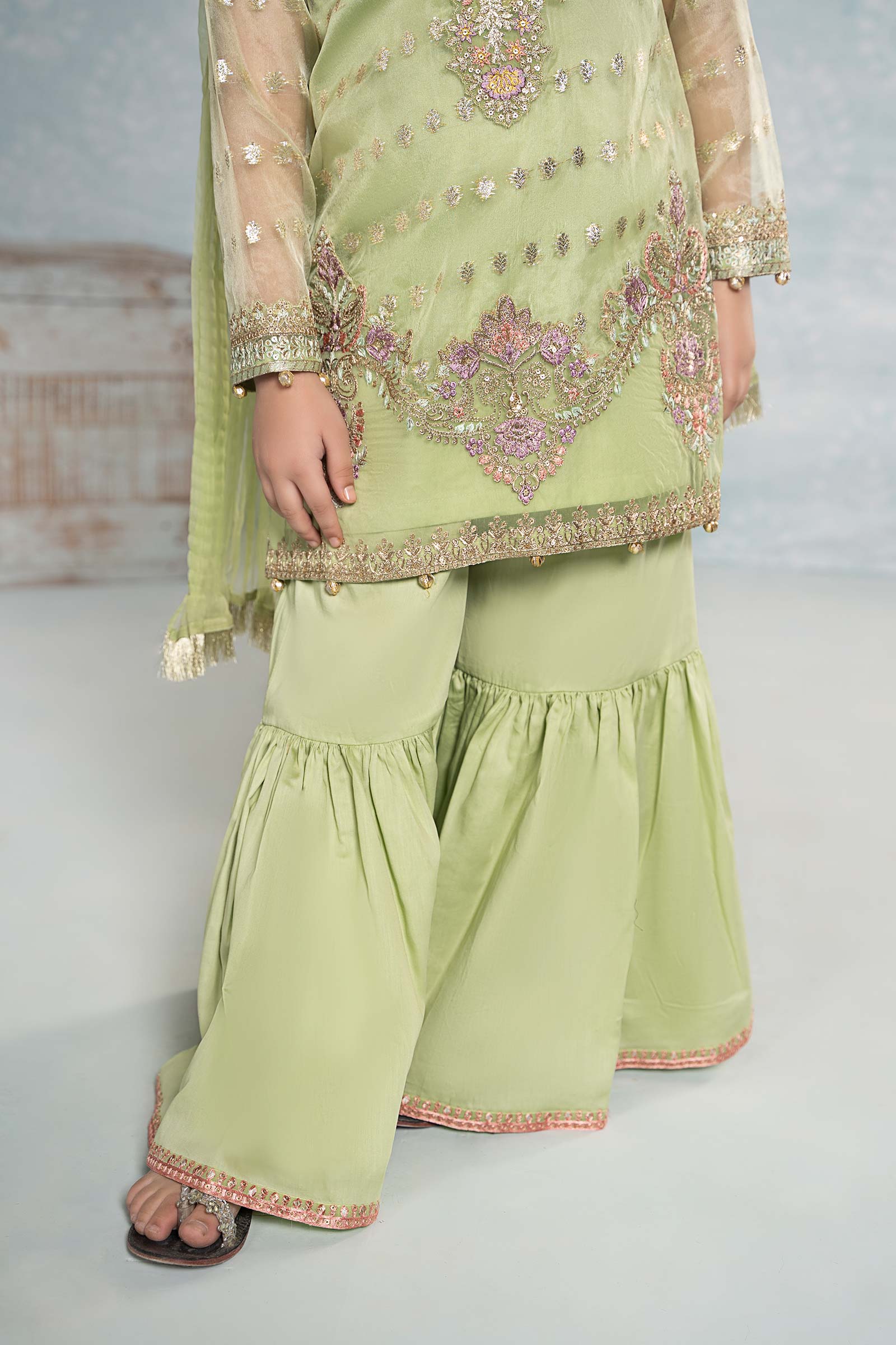 3 Piece Embroidered Organza Suit