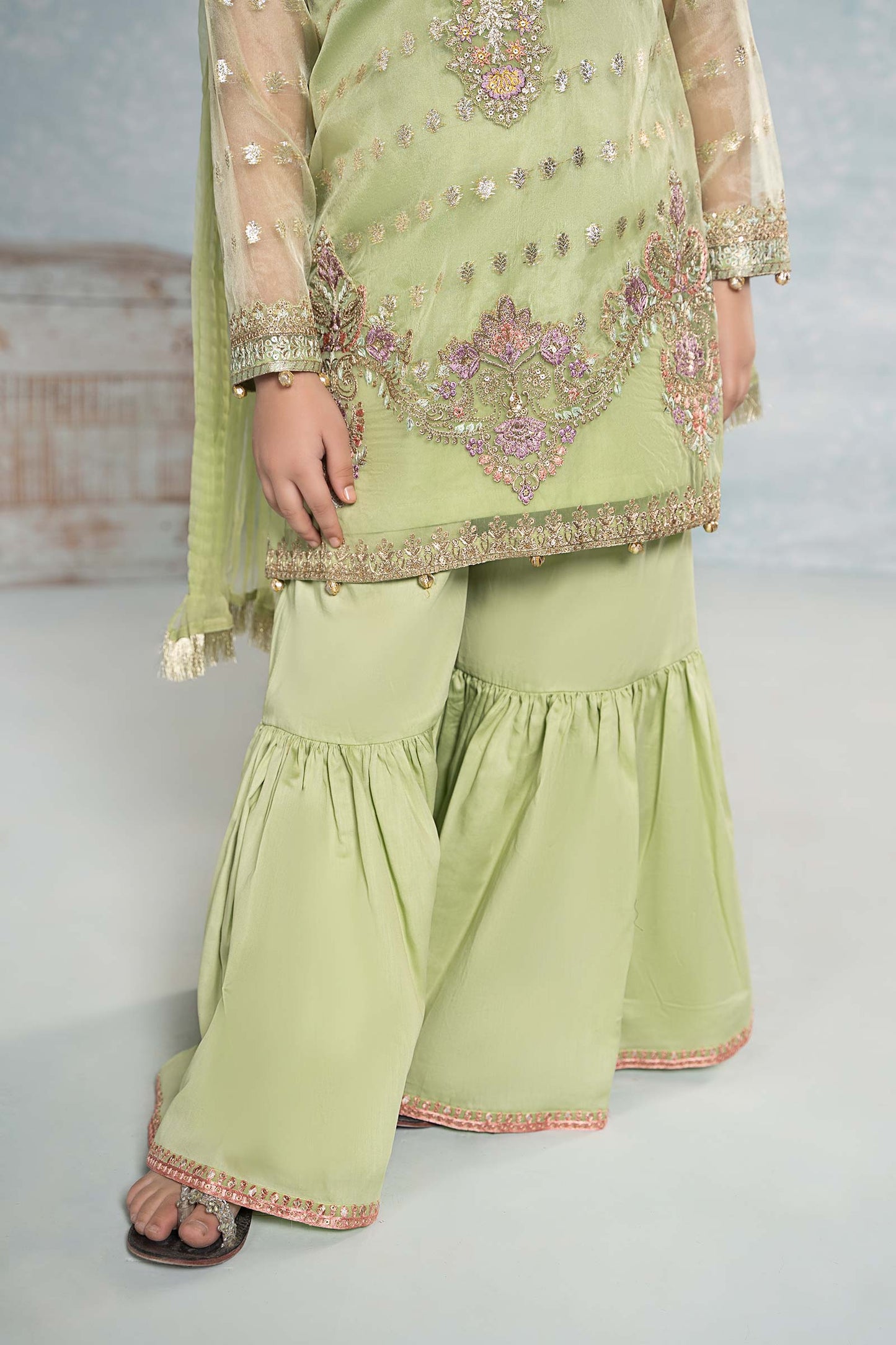 3 Piece Embroidered Organza Suit