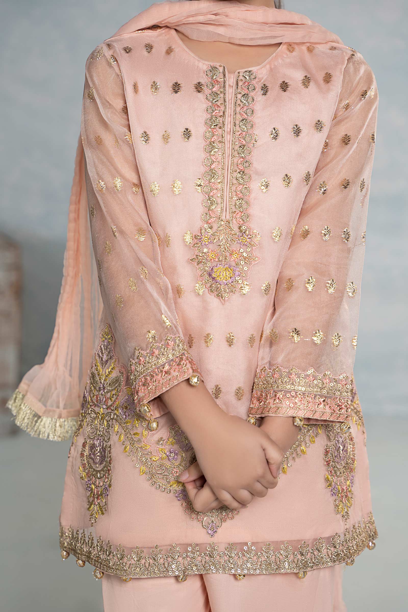 3 Piece Embroidered Organza Suit