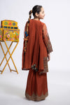 3 Piece Embroidered Raw Silk Suit
