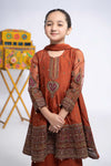 3 Piece Embroidered Raw Silk Suit
