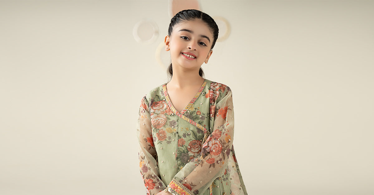 3 Piece Embroidered Organza Suit