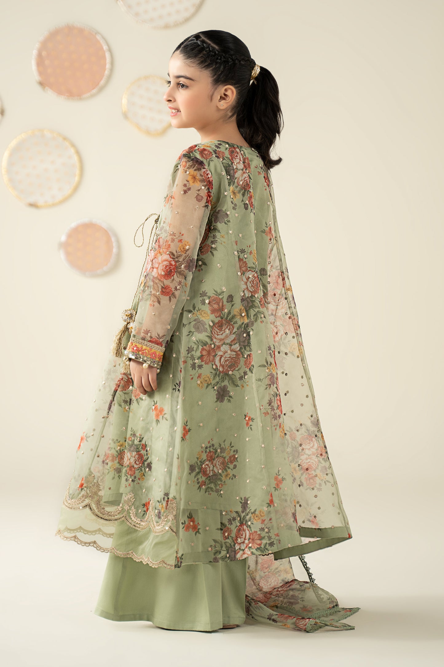 3 Piece Embroidered Organza Suit