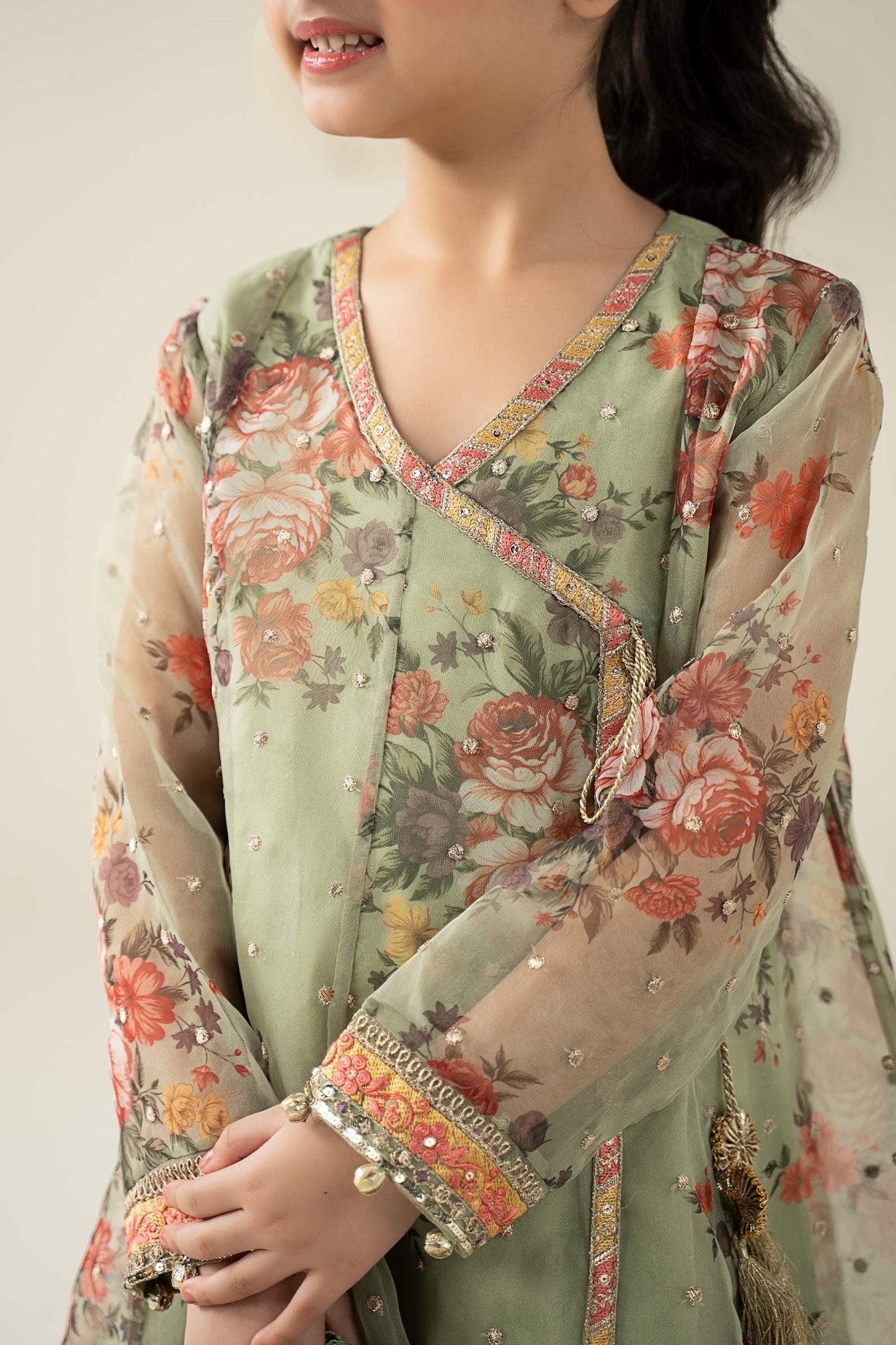 3 Piece Embroidered Organza Suit