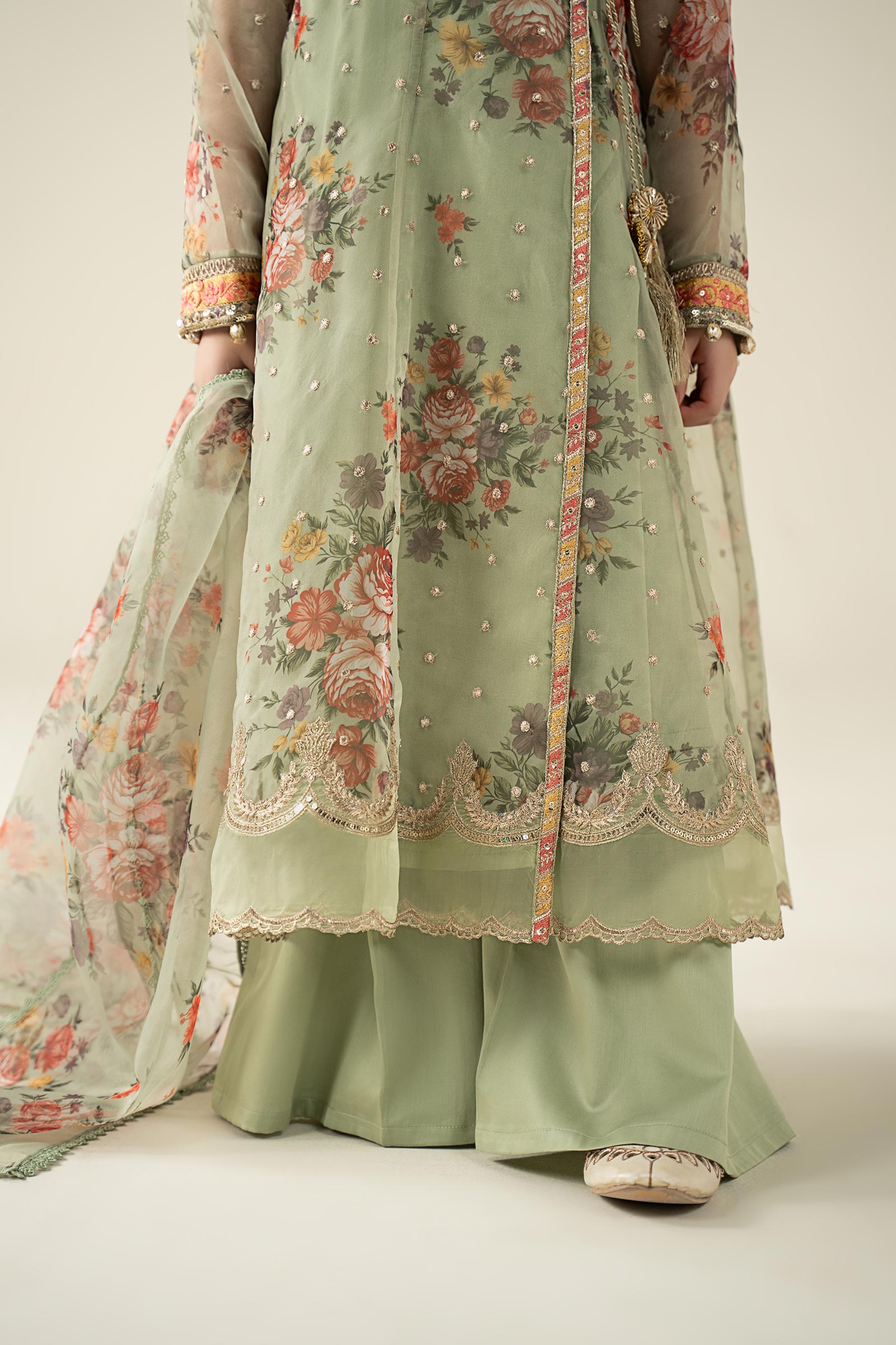 3 Piece Embroidered Organza Suit